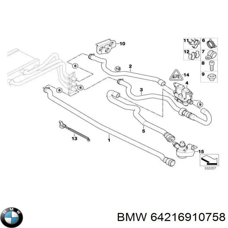 Шланг/патрубок радіатора охолодження, нижній BMW 64216910758 ціна, від 10.14 USD