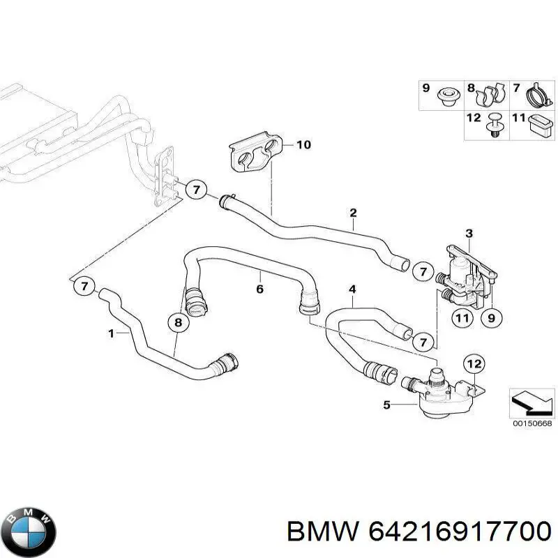 Купити 64216917700 BMW Помпа водяна, додатковий електричний