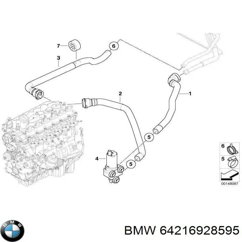 Шланг/патрубок радіатора охолодження, нижній BMW 64216928595 ціна, від 56.42 USD