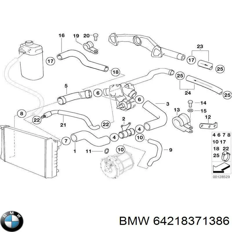 Купити 64218371386 BMW Трубопроводи і шланги системи охолодження