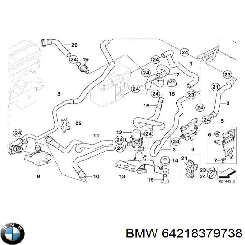 BMW 64218379738 ціна, від 15.63 USD