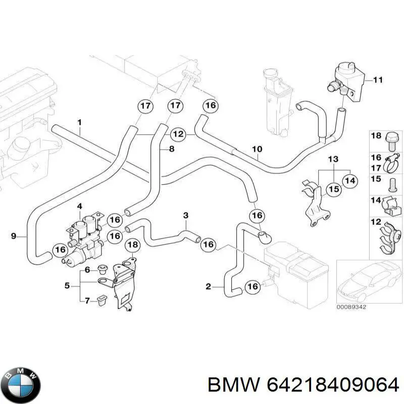 Шланг/патрубок системи охолодження BMW 64218409064 ціна, від 11.29 USD