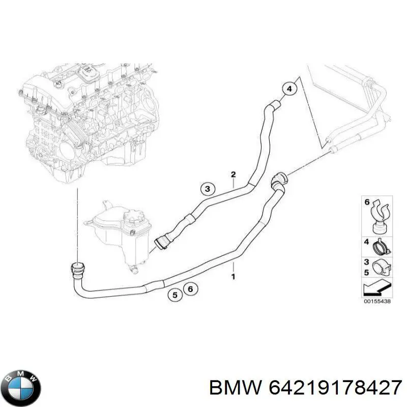 64219178427 BMW шланг/патрубок системи охолодження