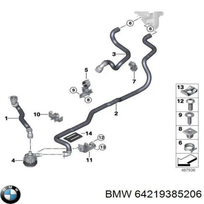  BMW 64219385206 ціна, від 12.70 USD
