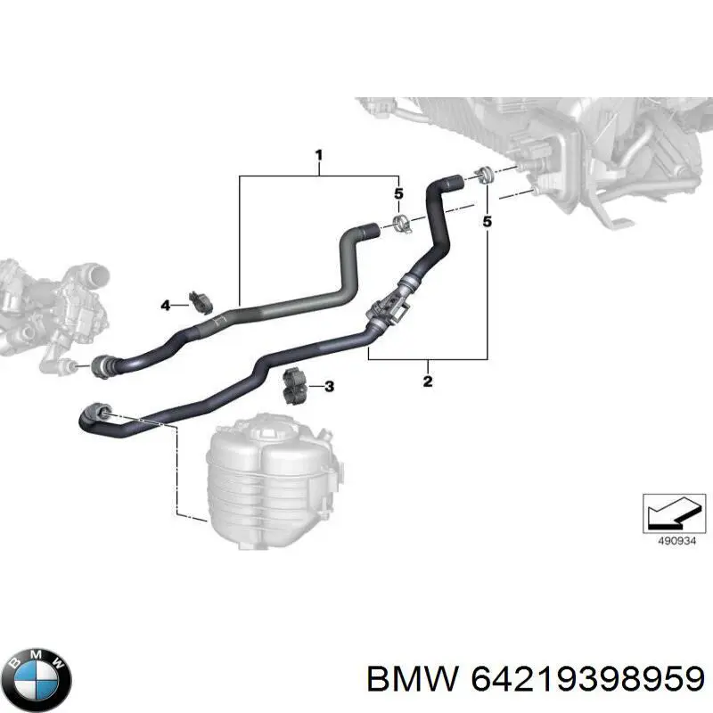 64219398959 BMW Шланг термостата