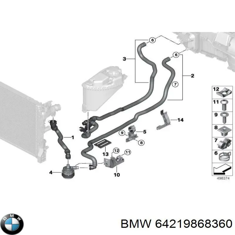 Шланг радіатора опалювача/пічки, подача BMW 64219868360 ціна, від 80.83 USD
