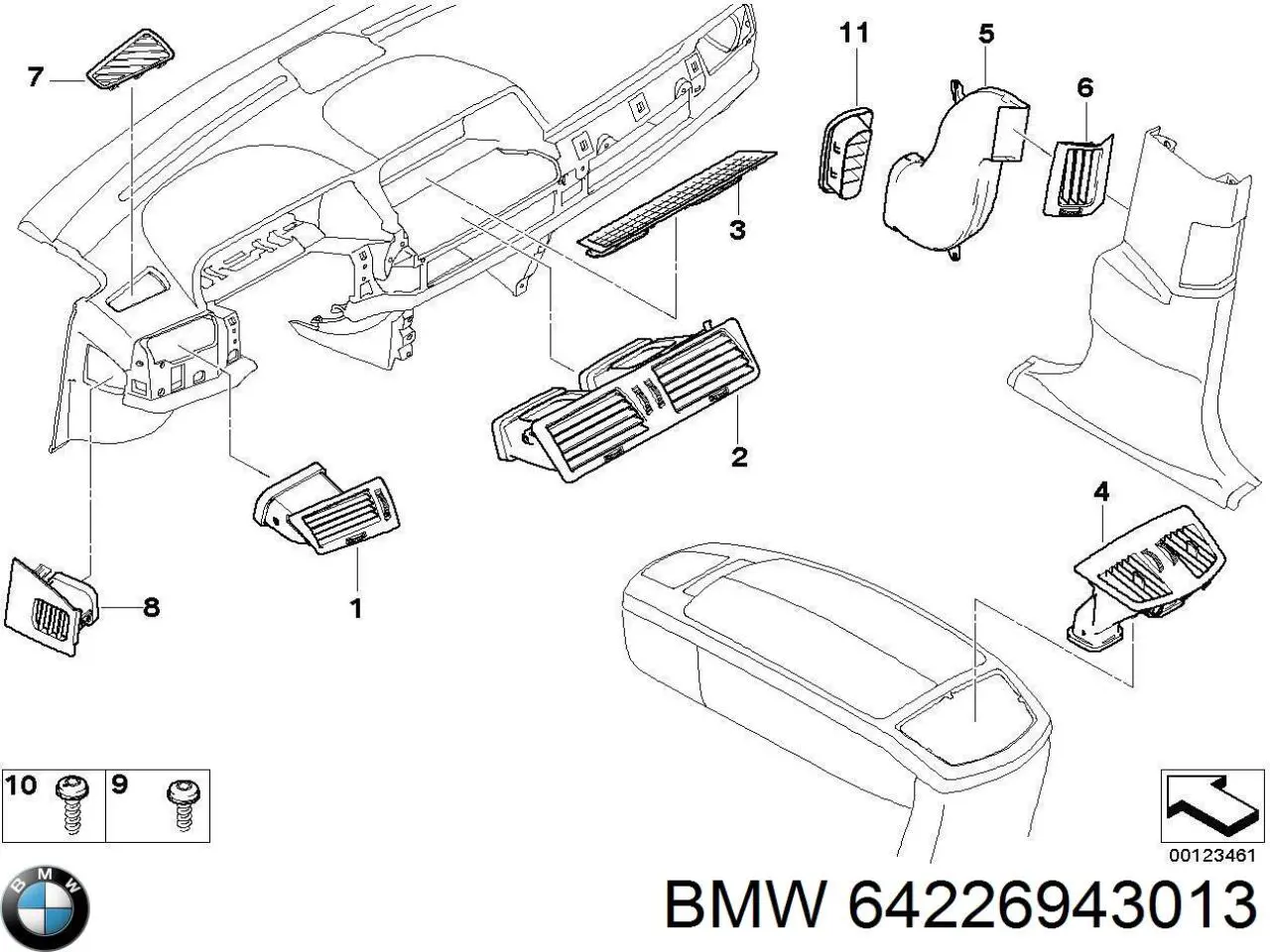  Решітка повітропровода BMW 7 