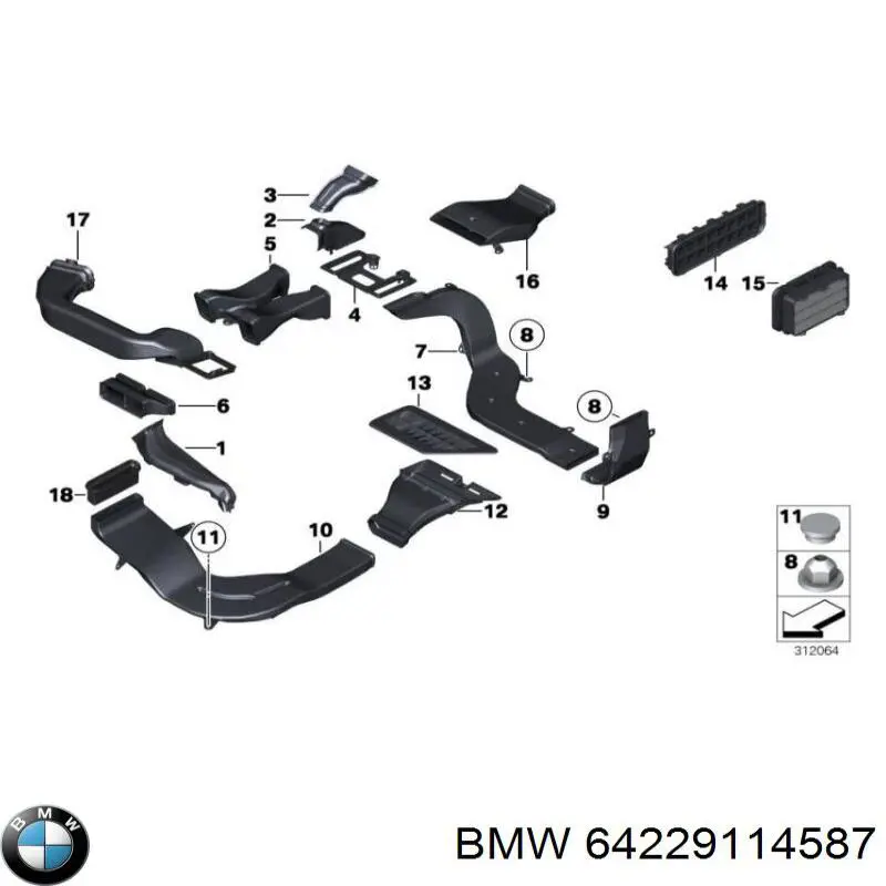  BMW 64229114587 ціна, від 10.25 USD