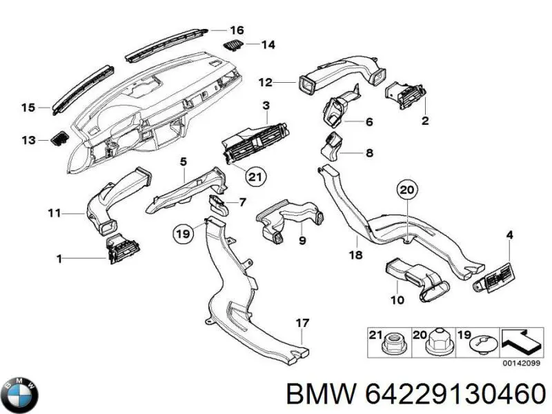 Решітка повітроводу права BMW 64229130460 ціна, від 15.24 USD
