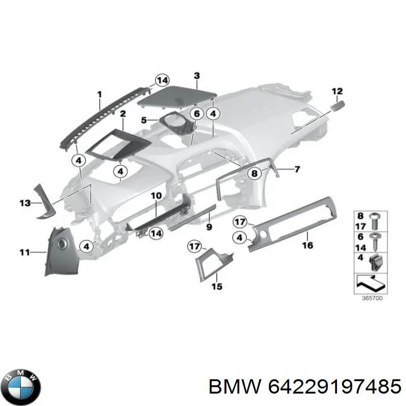 64229197485 BMW Решітка повітропровода права