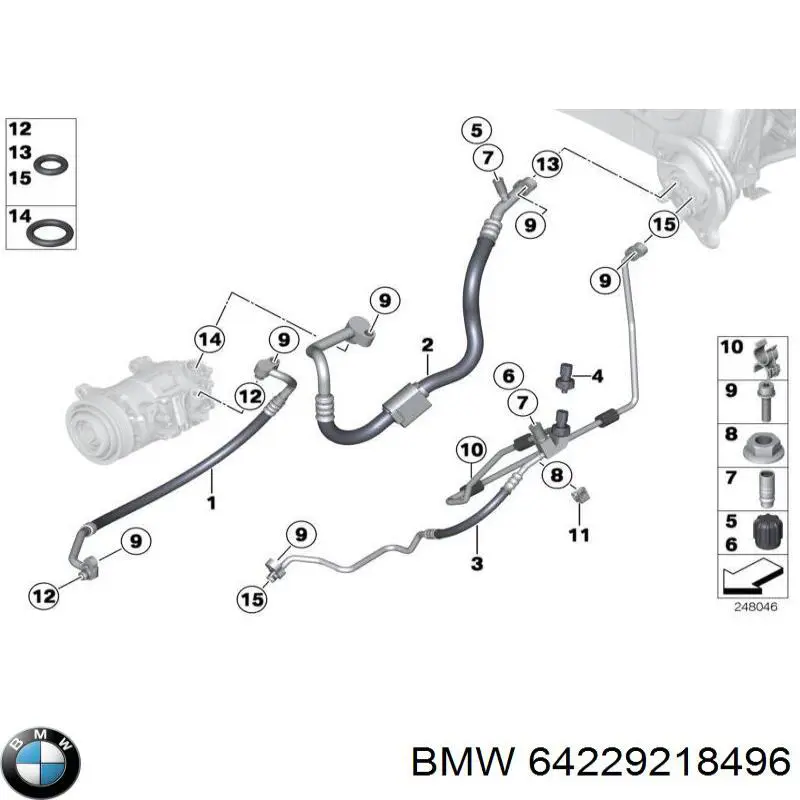 Повітропровід, розподільник повітря під "торпедо", лівий BMW 64229218496