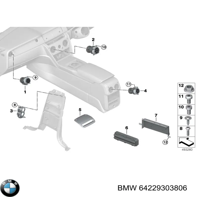 Решітка вентиляційна задня 64220302763 BMW