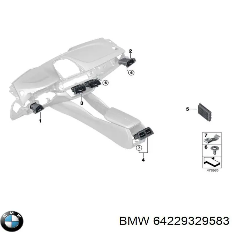 Решітка повітроводу права Autotechteile 7006432 ціна, від 46.31 USD
