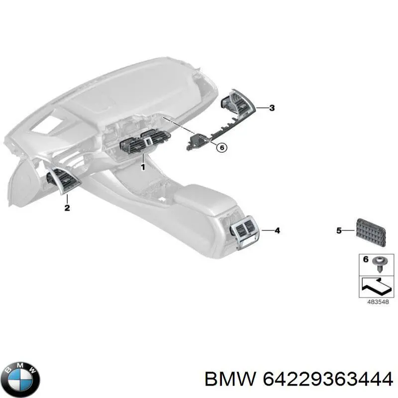 64229363444 BMW Решітка повітропровода