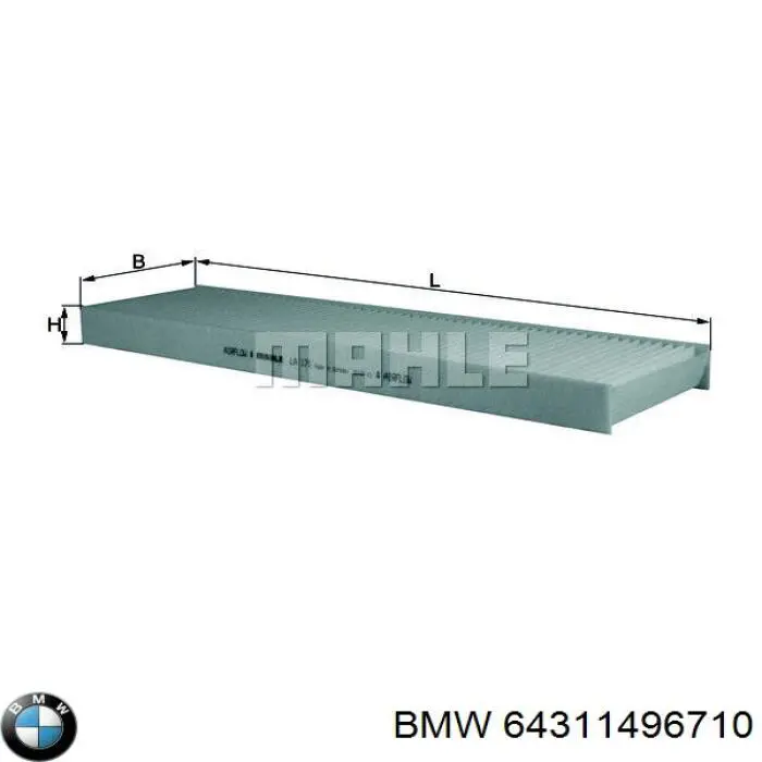 Фільтр повітряний обігрівача BMW 64311496710 ціна, від 8.28 USD