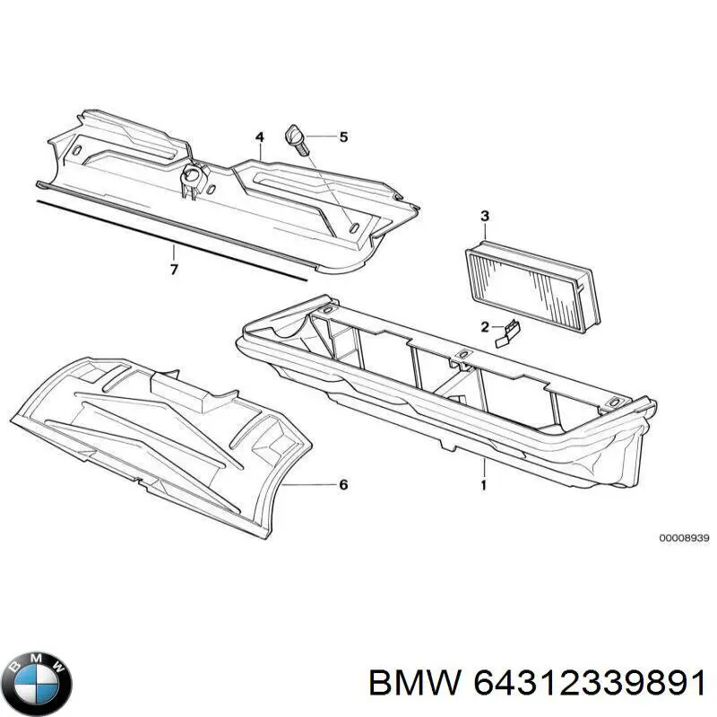 Фільтр повітряний обігрівача BMW 64312339891 ціна, від 153.62 USD