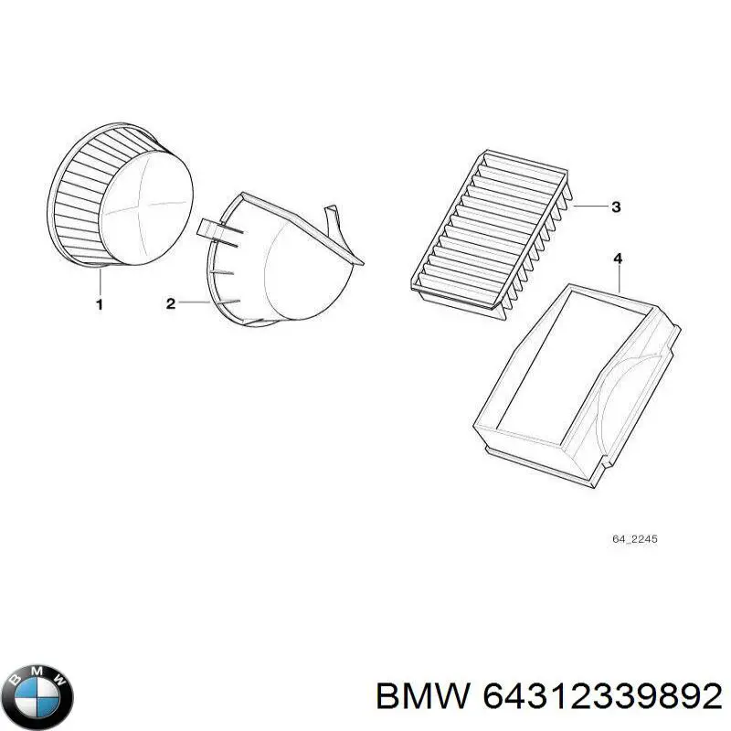 Купити 64312339892 BMW Фільтр салону вугільний