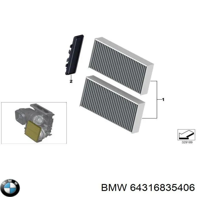 Фільтр повітряний обігрівача BMW 64316835406 ціна, від 33.56 USD