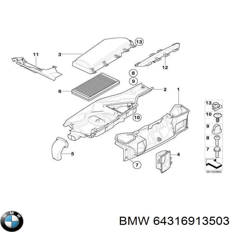 Купити 64316913503 BMW Фільтр салону вугільний