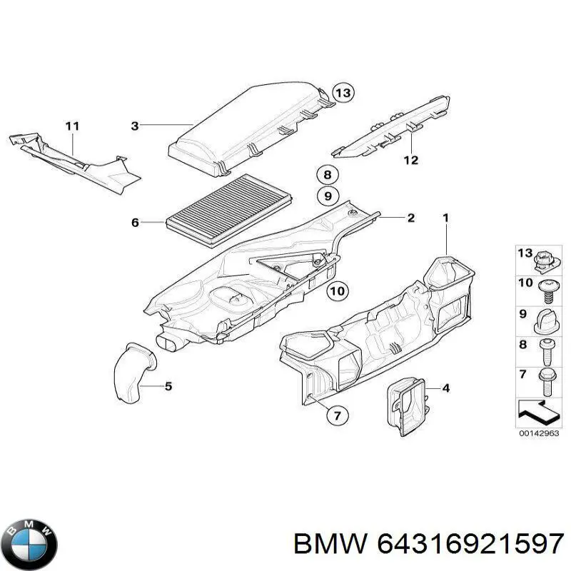64316921597 BMW Патрубок повітряний, вихід з турбіни (наддув)