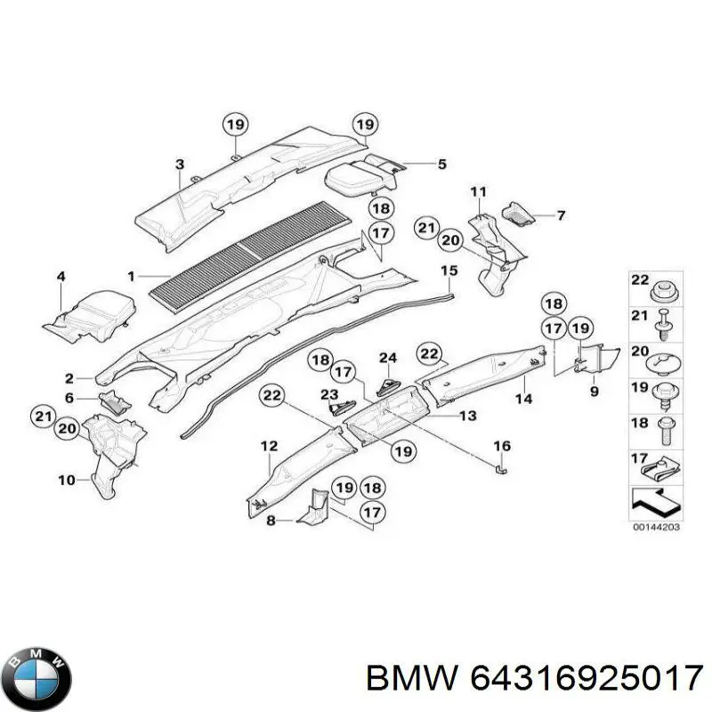  BMW 64316925017 ціна, від 7.70 USD