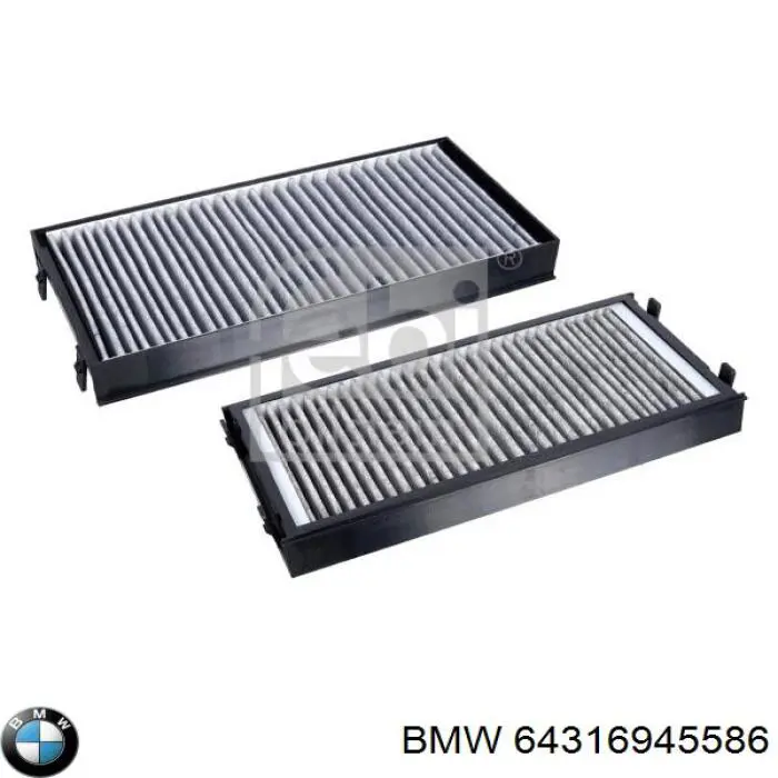 Фільтр повітряний обігрівача BMW 64316945586 ціна, від 37.37 USD