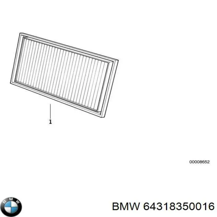 Фільтр повітряний обігрівача BMW 64318350016 ціна, від 6.97 USD