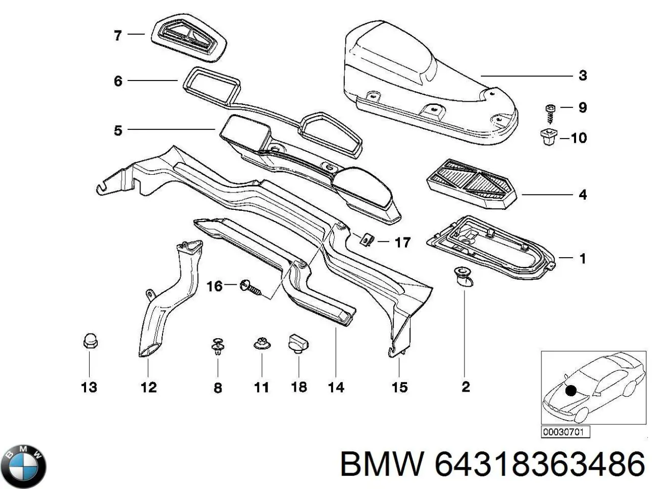 Купити 64318363486 BMW 