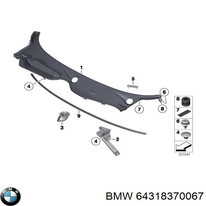  BMW 64318370067 ціна, від 5.07 USD