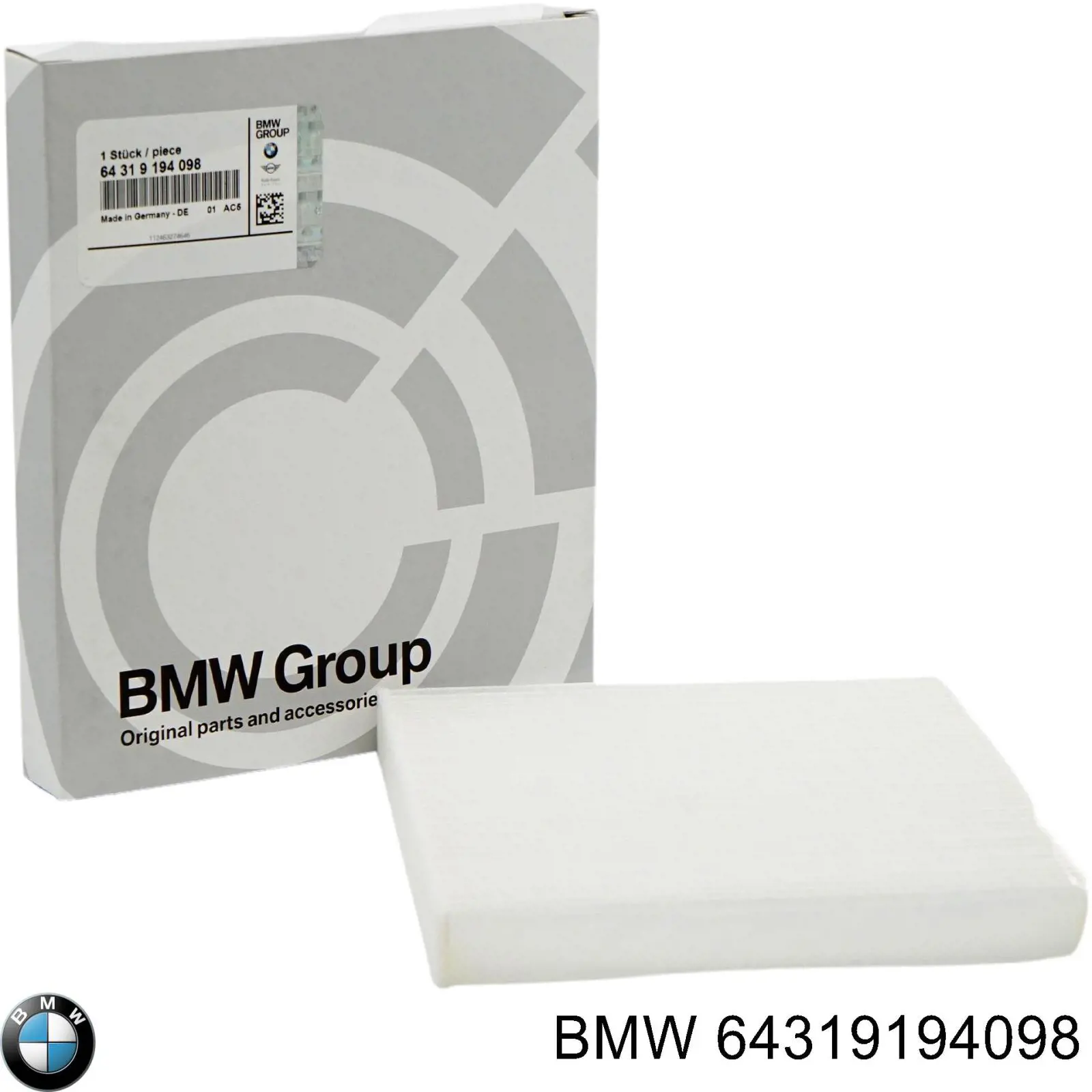 Повітряний фільтр салону BMW 64319194098