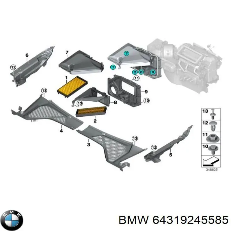  BMW 64319245585 ціна, від 13.94 USD