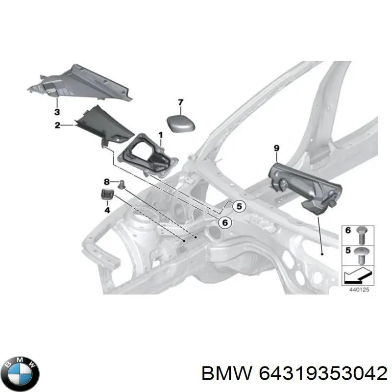 Водостік лобового скла, жабо BMW 64319353042 ціна, від 12.43 USD