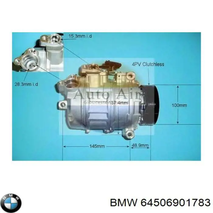 Компресор системи кондиціювання BMW 64506901783 ціна, від 284.93 USD