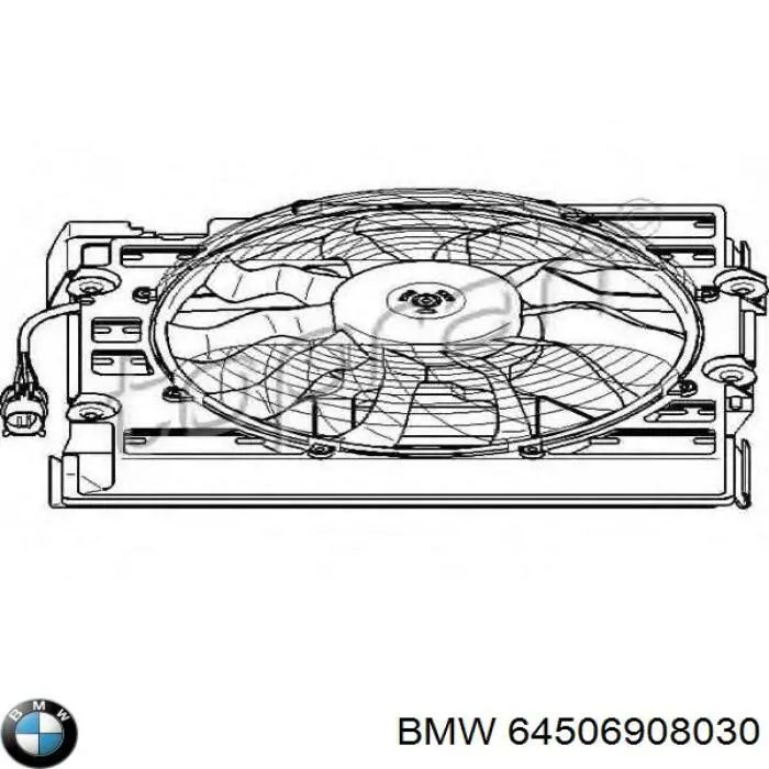 Купити 64506908030 BMW Дифузор радіатора кондиціонера, в зборі з крильчаткою і двигуном