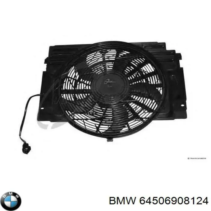 64506908124 BMW дифузор радіатора кондиціонера, в зборі з крильчаткою і двигуном