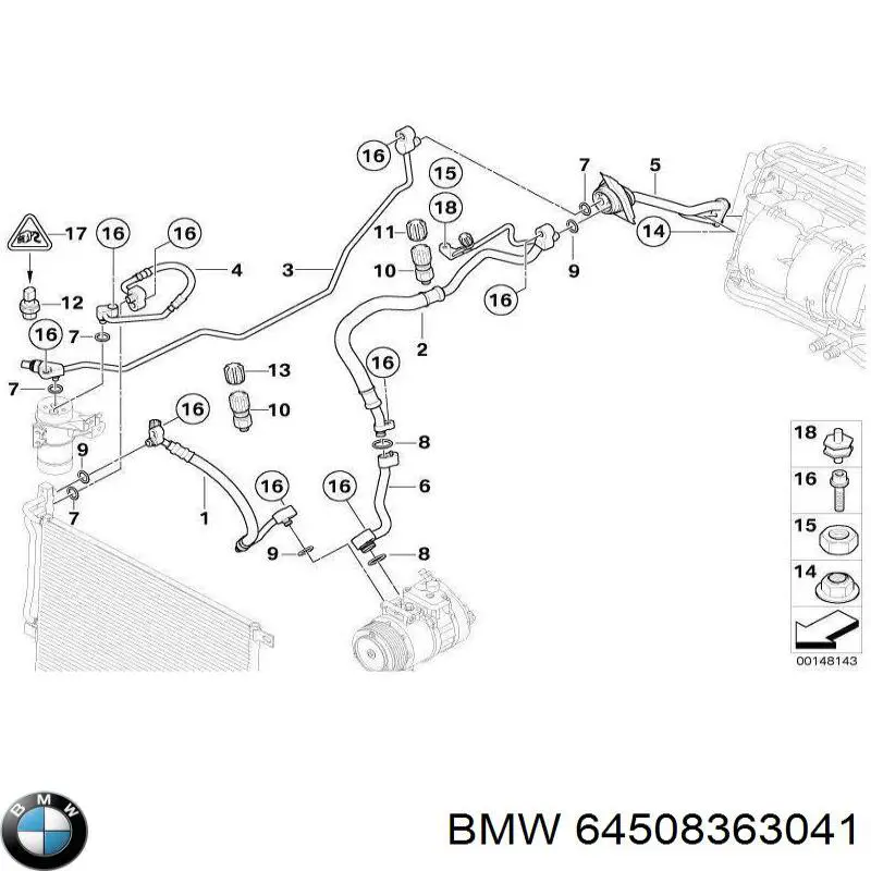 Кільце приймальної труби глушника 64508363041 BMW
