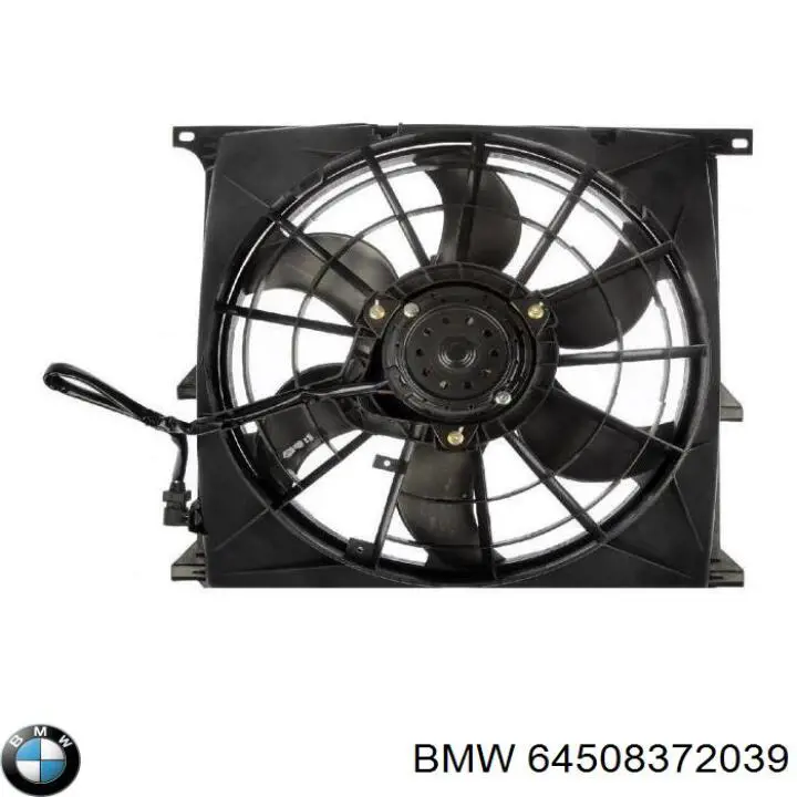 64508372039 BMW дифузор радіатора кондиціонера, в зборі з крильчаткою і двигуном