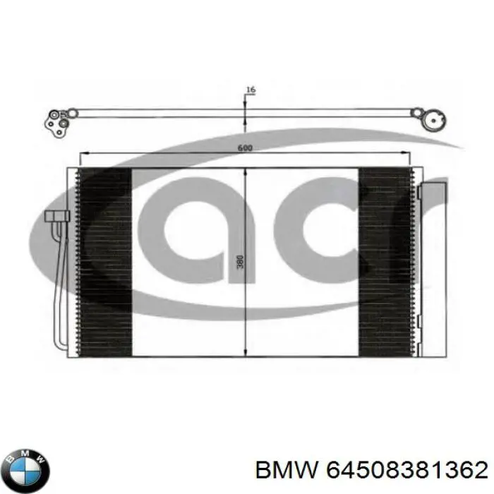 Конденсатор кондиціонера BMW 64508381362 ціна, від 57.00 USD