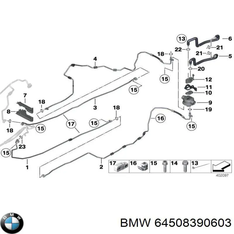 Кільце ущільнювальне трубки кондиціонера BMW 64508390603 ціна, від 1.82 USD