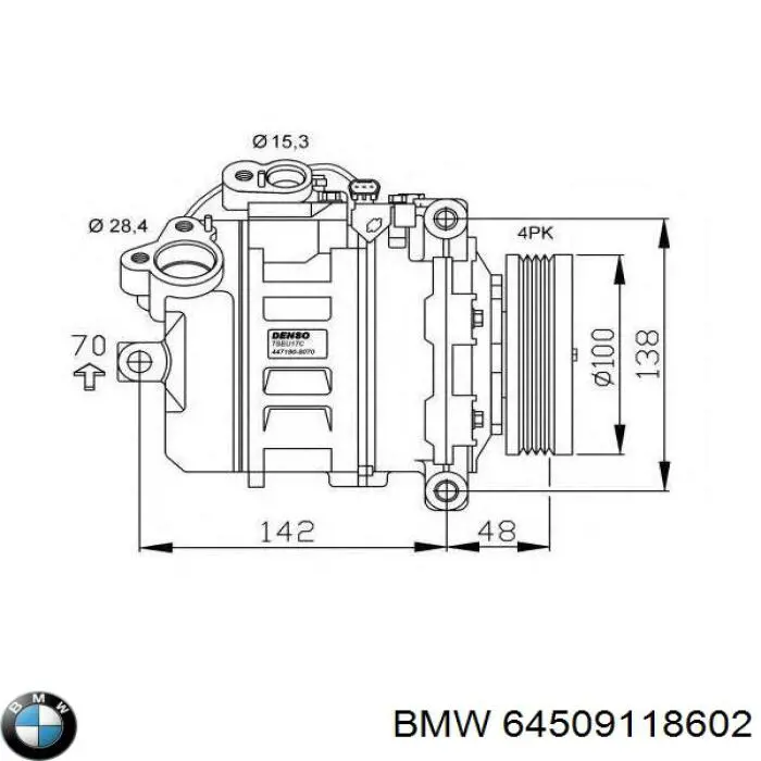 Компресор кондиціонера 64509118602 BMW