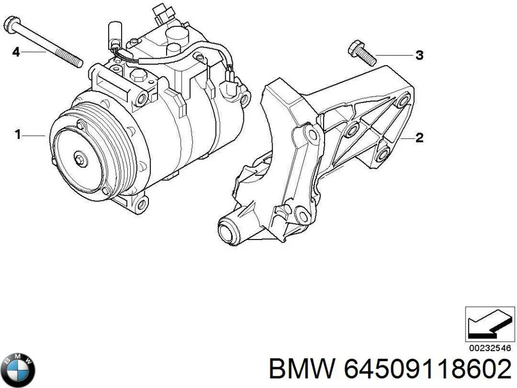 Компресор системи кондиціювання BMW 64509118602 ціна, від 222.50 USD