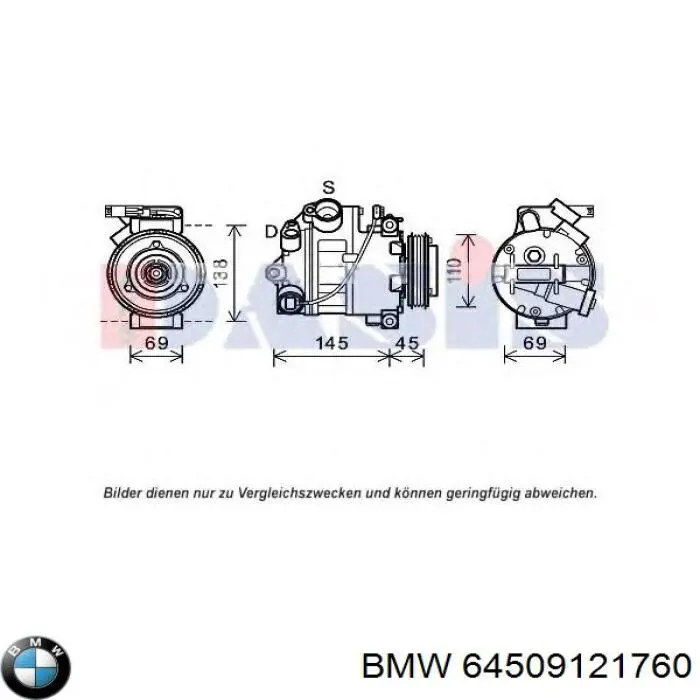 Компресор кондиціонера 64529195976 BMW
