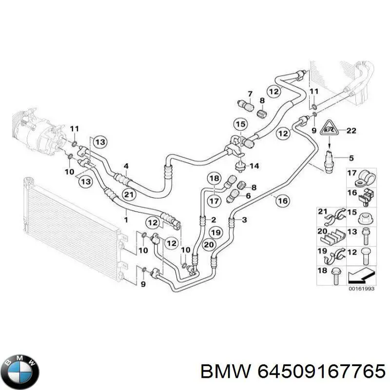 Шланг кондиціонера, від радіатора до випарника BMW 64509167765 ціна, від 70.54 USD