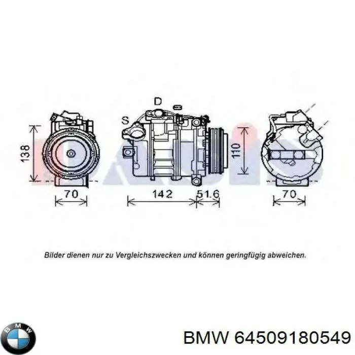 64509180549 BMW компресор кондиціонера