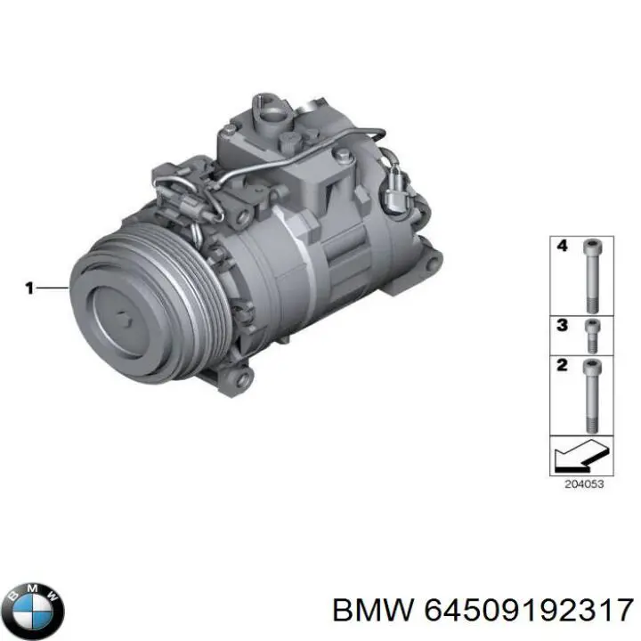 Компресор системи кондиціювання BMW 64509192317 ціна, від 340.87 USD