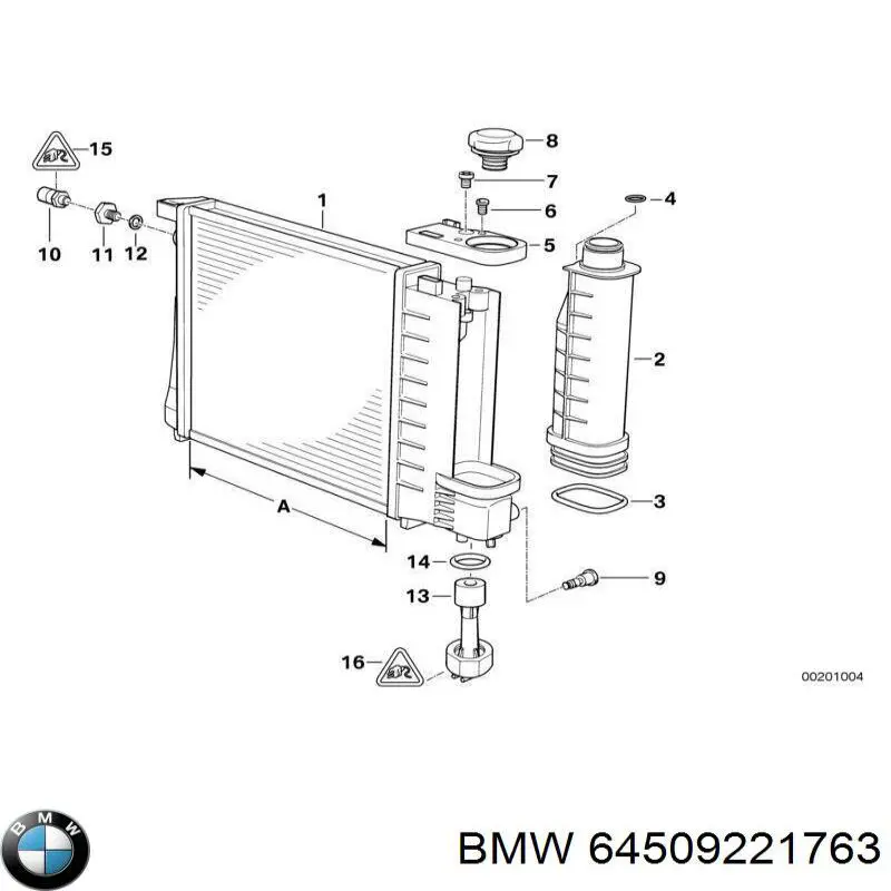 Шланг кондиціонера, від компресора до радіатора 64509221763 BMW