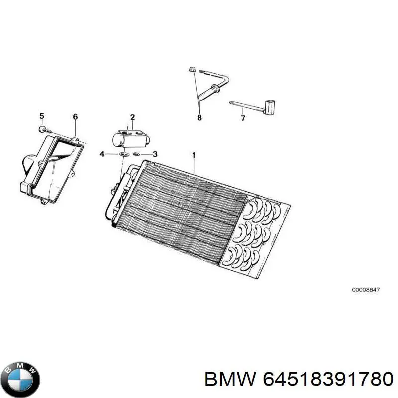 64511372588 BMW радіатор кондиціонера салонний, випарник