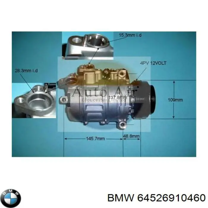 Компресор системи кондиціювання BMW 64526910460 ціна, від 354.28 USD