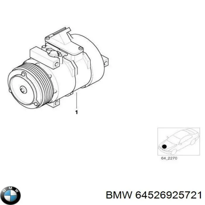 Купити 64526925721 BMW Компресор кліматичної установки