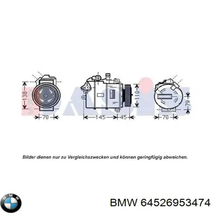 Компресор кондиціонера 64526953474 BMW
